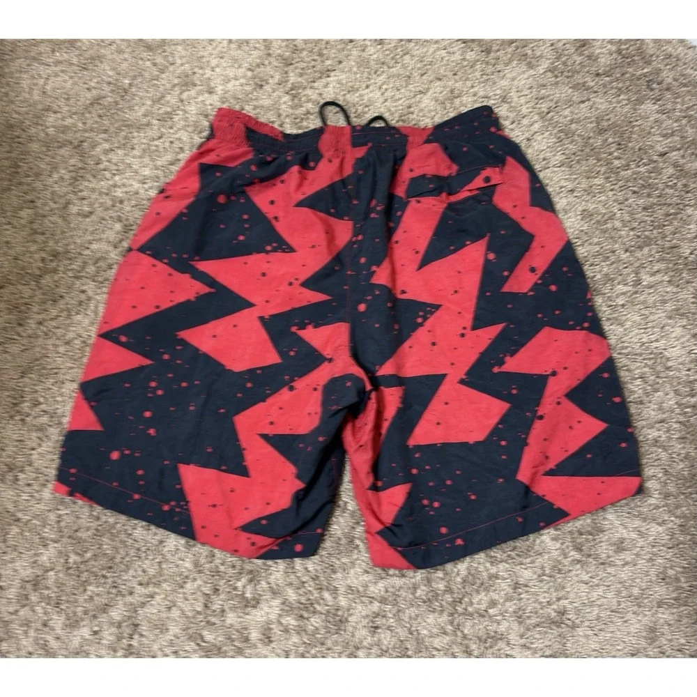Jordan Jumpman Men's Swim Trunks Shorts Red Black Geometric Size XL Mesh -Run Sm